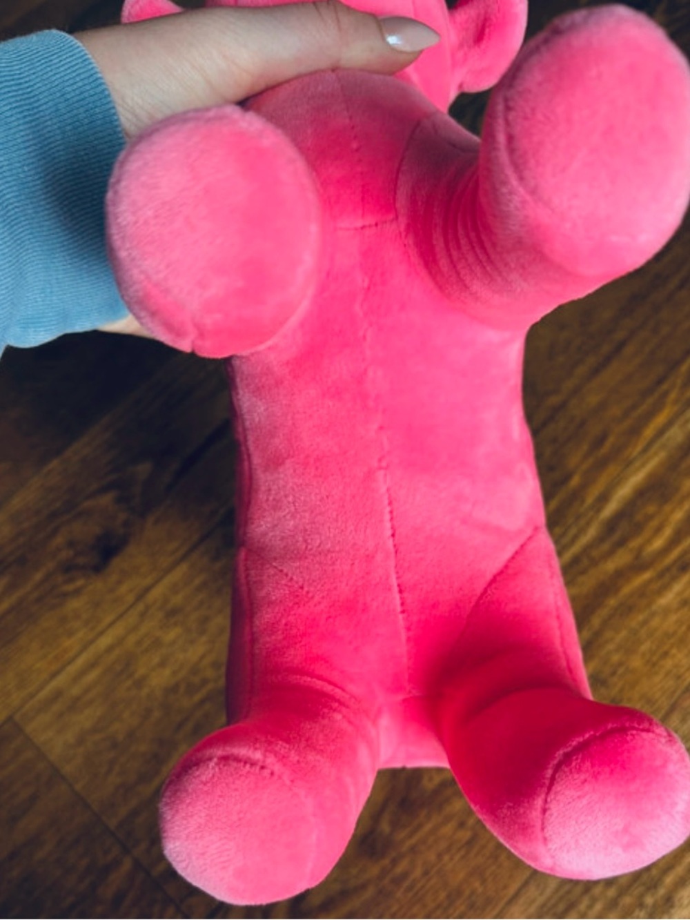 PINK Victoria's Secret Bright Pink Plush Dog Toy with PN Patch - Picture 3 of 4
